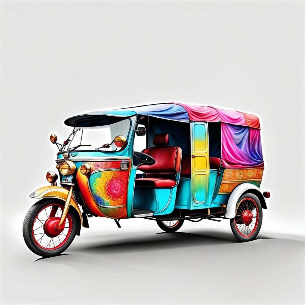 Rickshaw ready fot होली (holī)