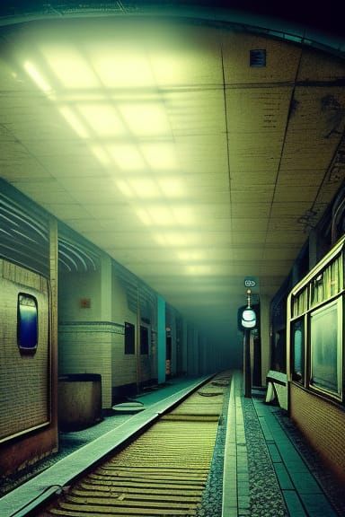 Abandoned Train Station in Detailed Digital Painting