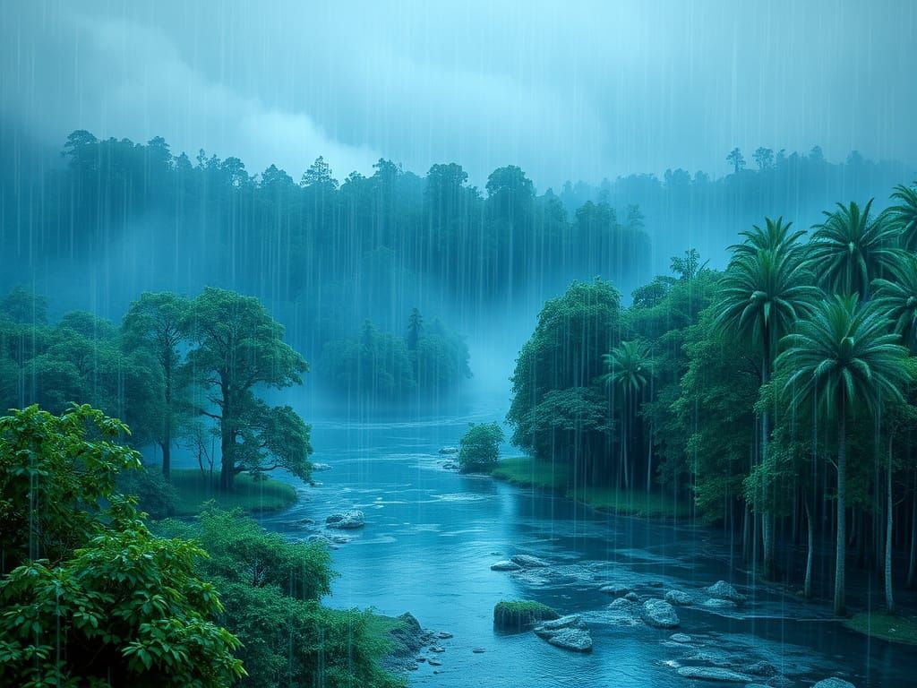 Surrealistic Digital Art: A Forest of Rain