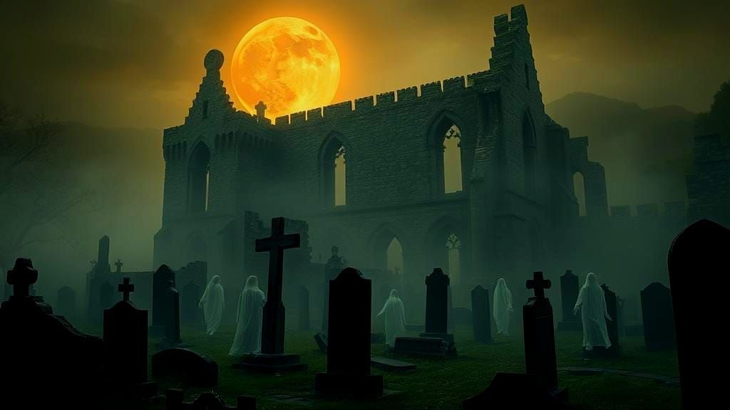 Ghosts Haunt Crumbling Irish Castles in Surreal Style