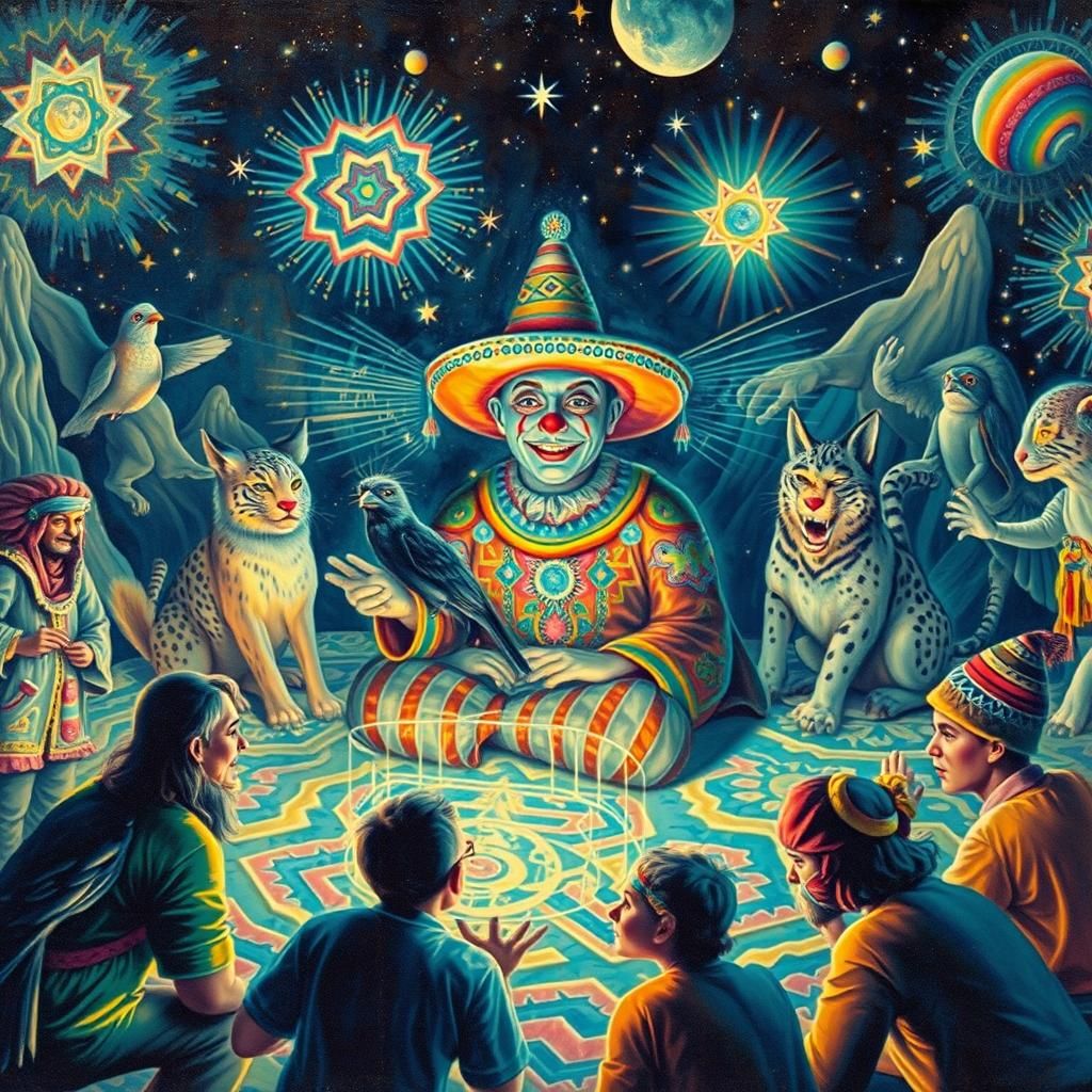 Vintage Hologram: Mexican Clown Teaching Hermetic Secrets