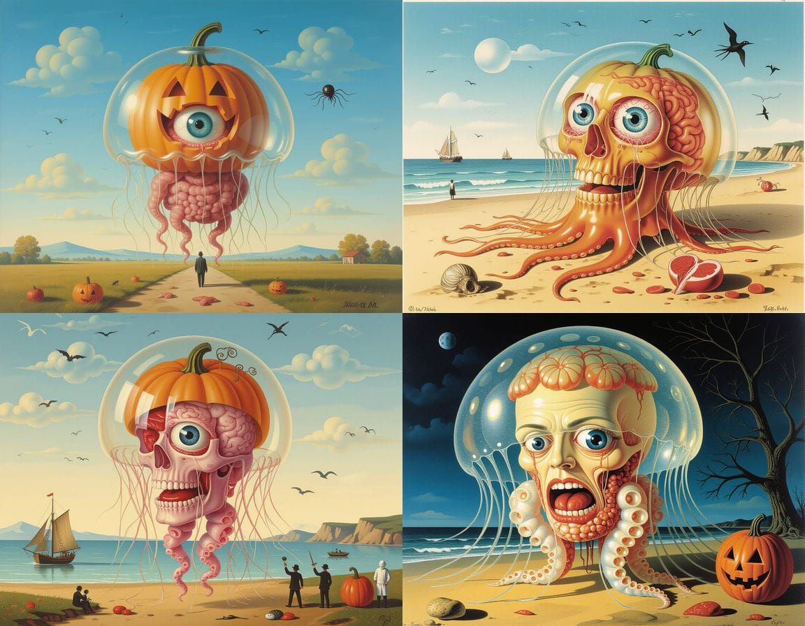 Surreal Halloween Jellyfish of Disgraceful Meat and Organs