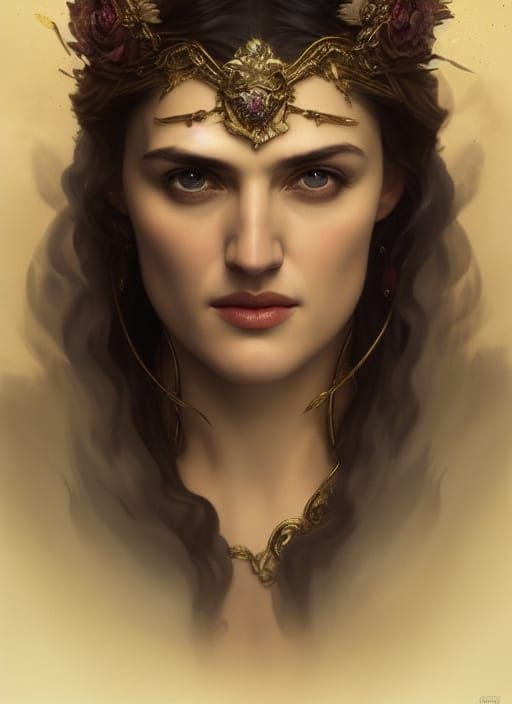 Fantasy Portrait of a Queen in Art Nouveau Style