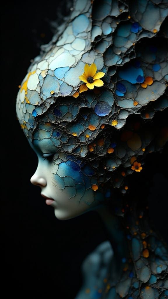 Abstract Tree Surrounded by Vortex in Kandinsky Style