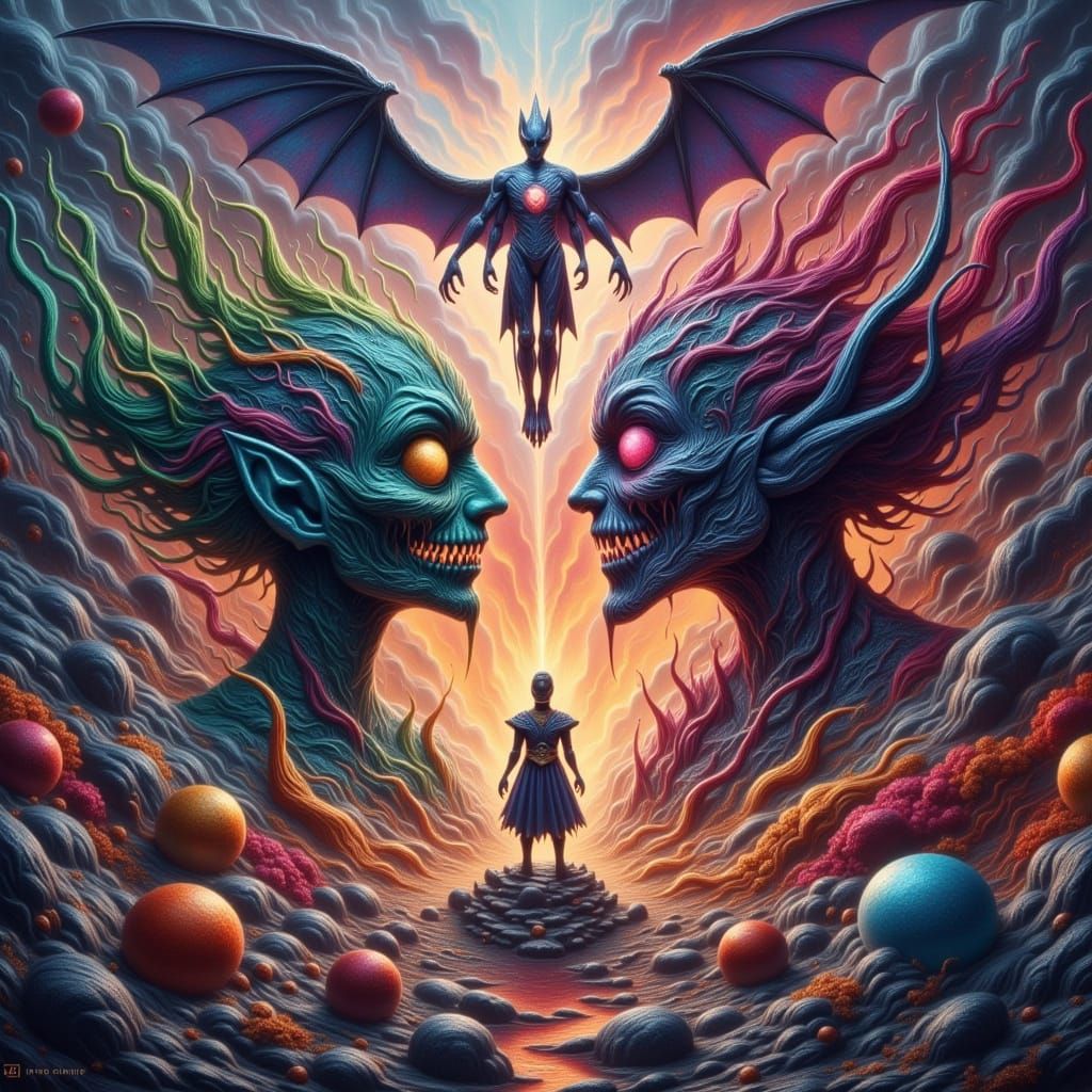 Titans Collide in Vibrant Fantasy Art