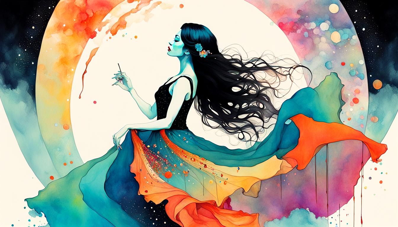 Bioluminescent Cosmic Orchestra with Flamenco Dancers