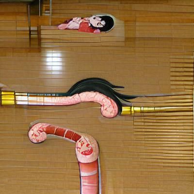 Rokurokubi: Japanese Yōkai in Traditional Style