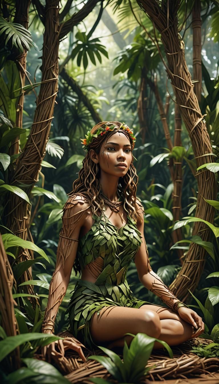 a beautiful jungle girl