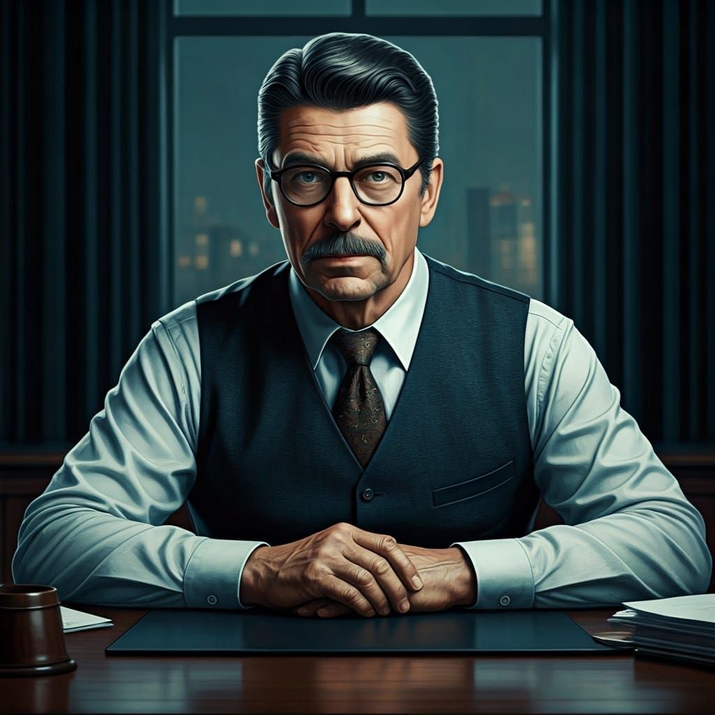 A Monochromatic Portrait of a Wise Authority Figure