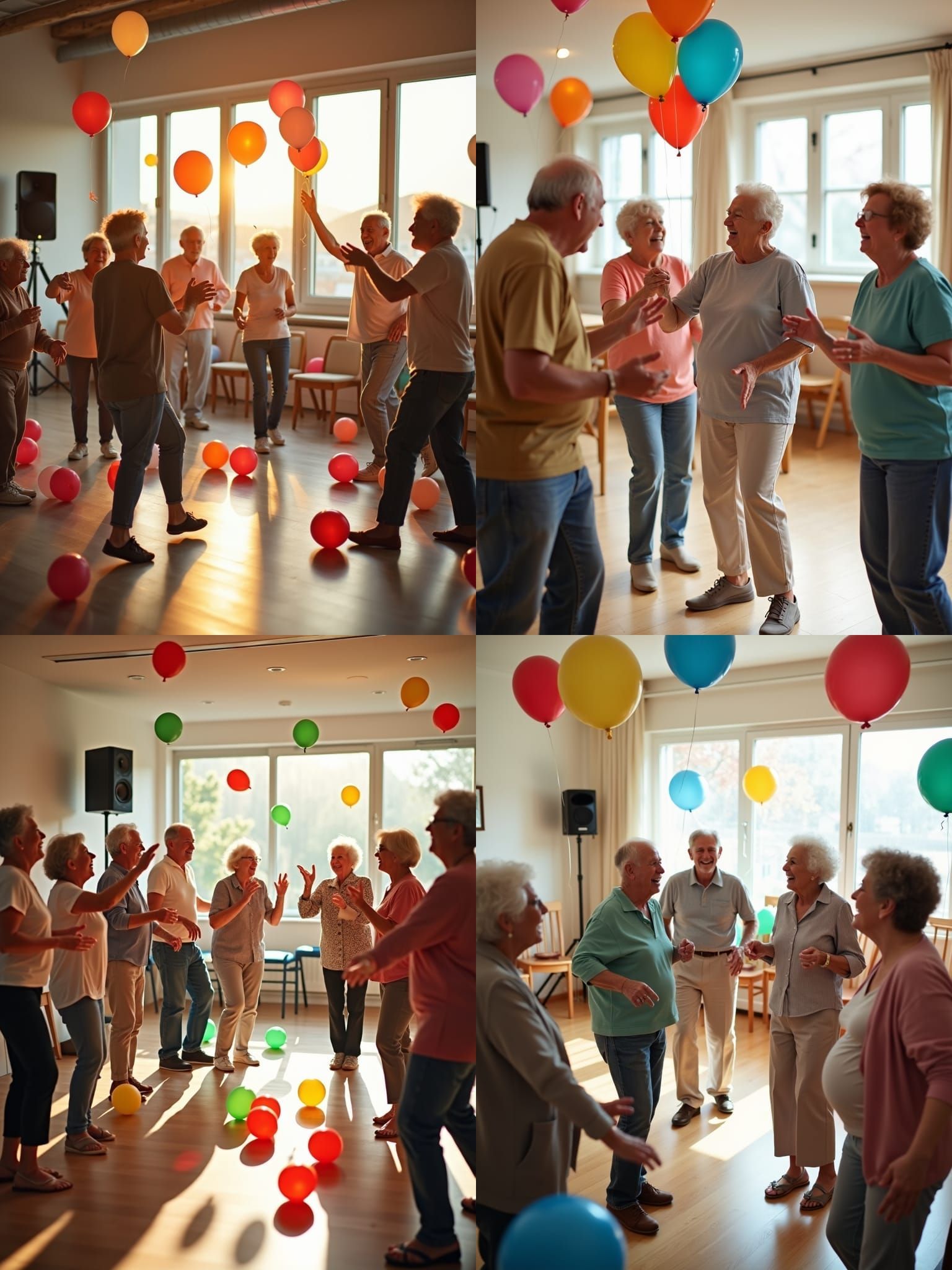 Laughter Therapy Session with Balloons: A Joyful Scene