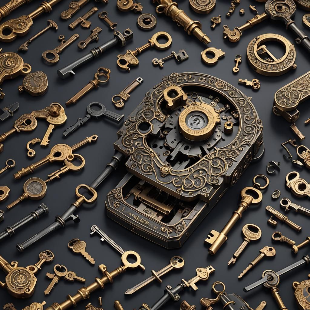 Locksmith's Key Cutting Machine in Detailed Matte Painting