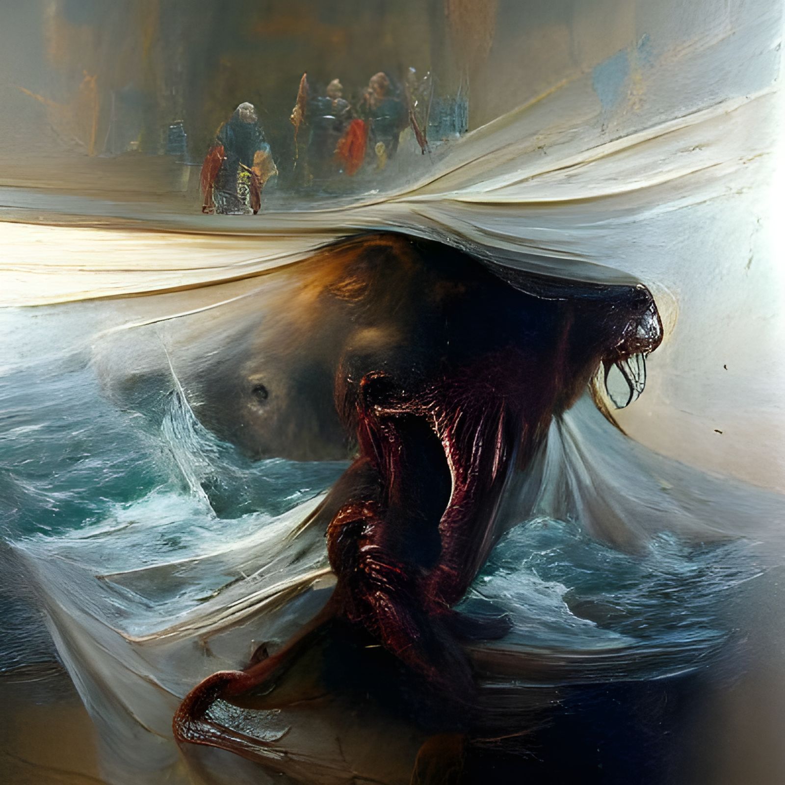 Visceral Fear: An Oil Painting of Horror