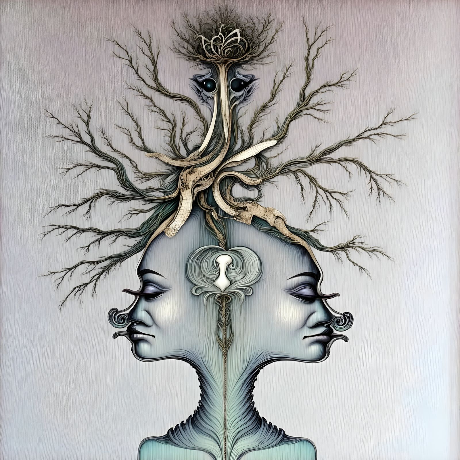 Surreal Kitchen Goddess with Mosaic Landscape