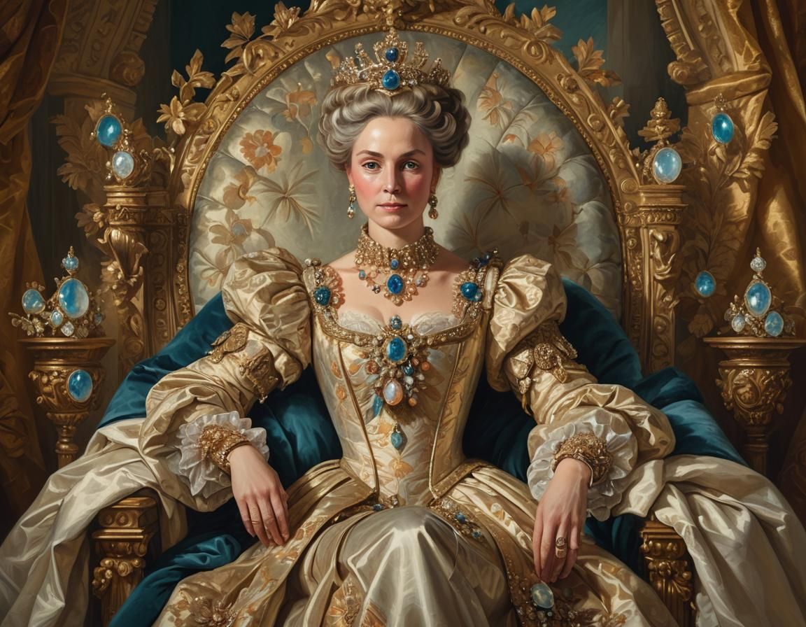 Regency Queen Surrounded by Opals and Diamonds