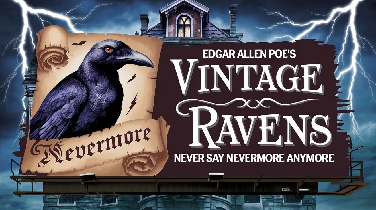 Vintage Ravens Billboard in a Haunted Mansion