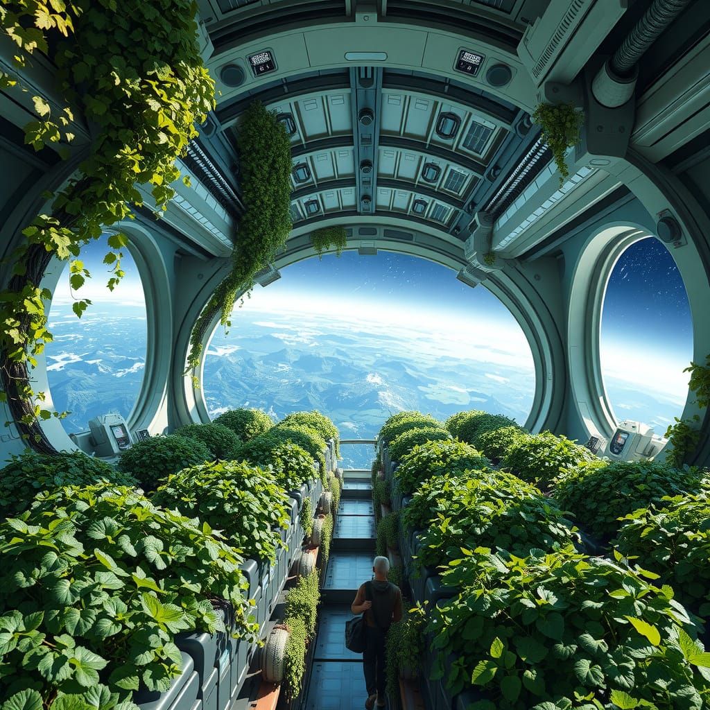 Cyberpunk Space Station Vineyard