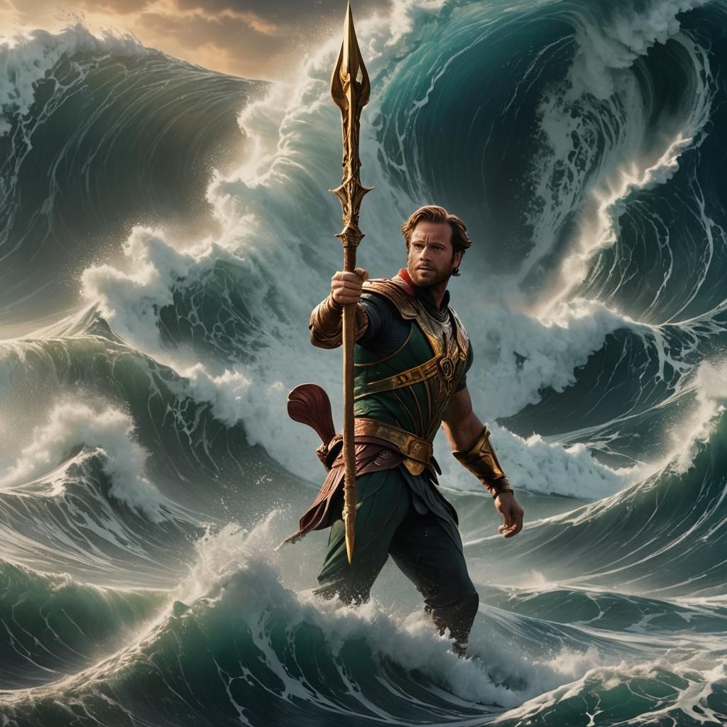 Armie Hammer as Jupiter Wielding Trident, Detailed Matte Pai...