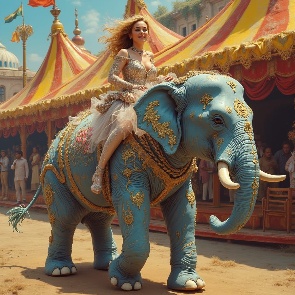 Kylie Minogue Rides Majestic Transvestite Elephant Pompidou ...