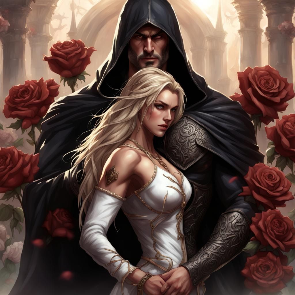 Dark Fantasy: Man and Woman in Detailed Digital Art