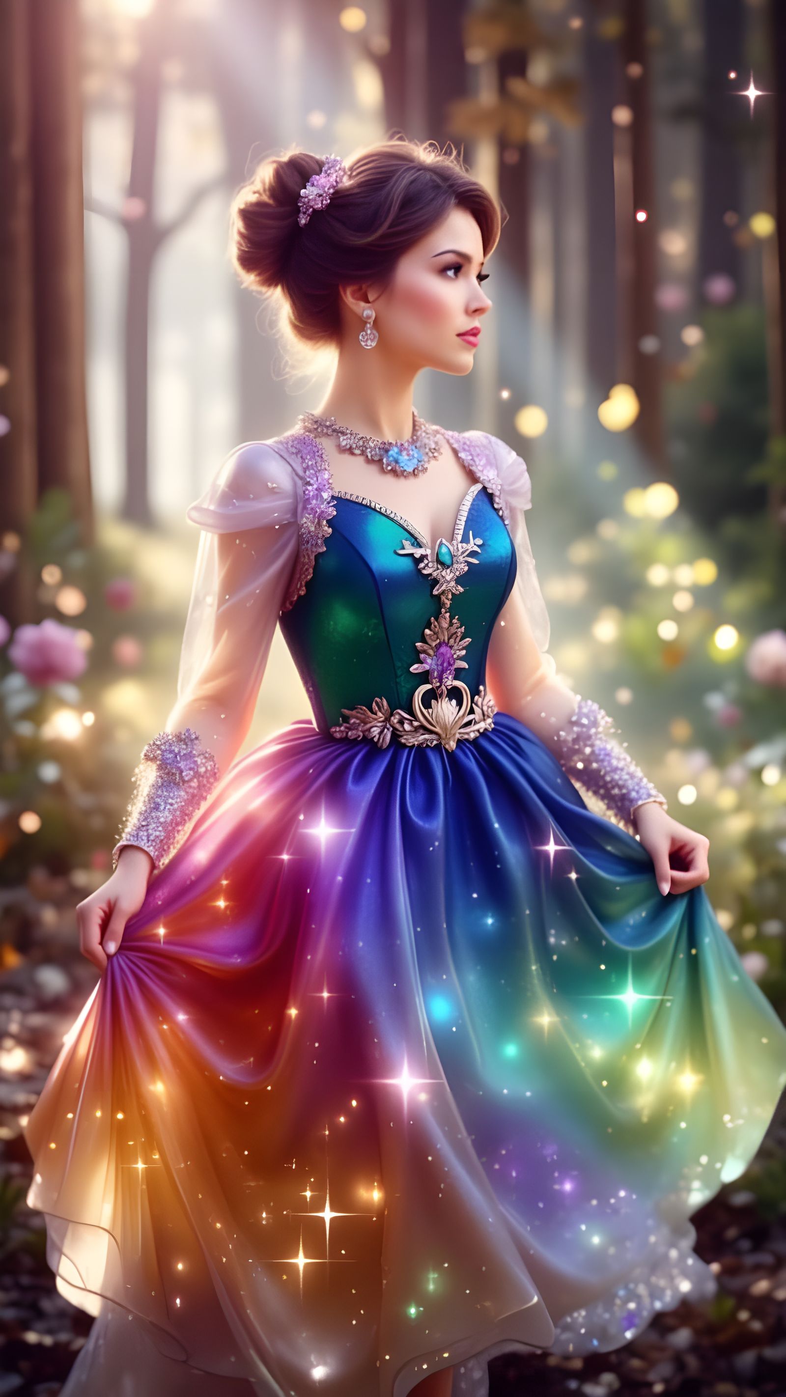 Fantasy Castle Glistening in Sunlight with Gems