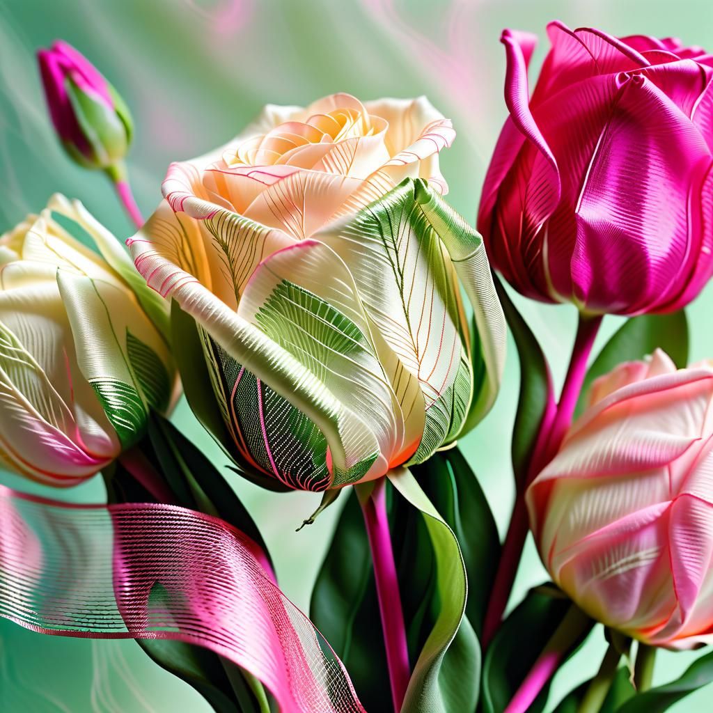 Luxurious Pink Rose Bouquet in Fuchsia and Green