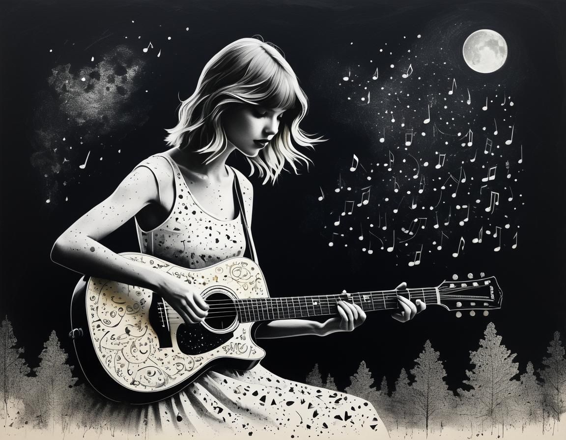 Taylor Swift Silhouette in Alexander Jansson Style