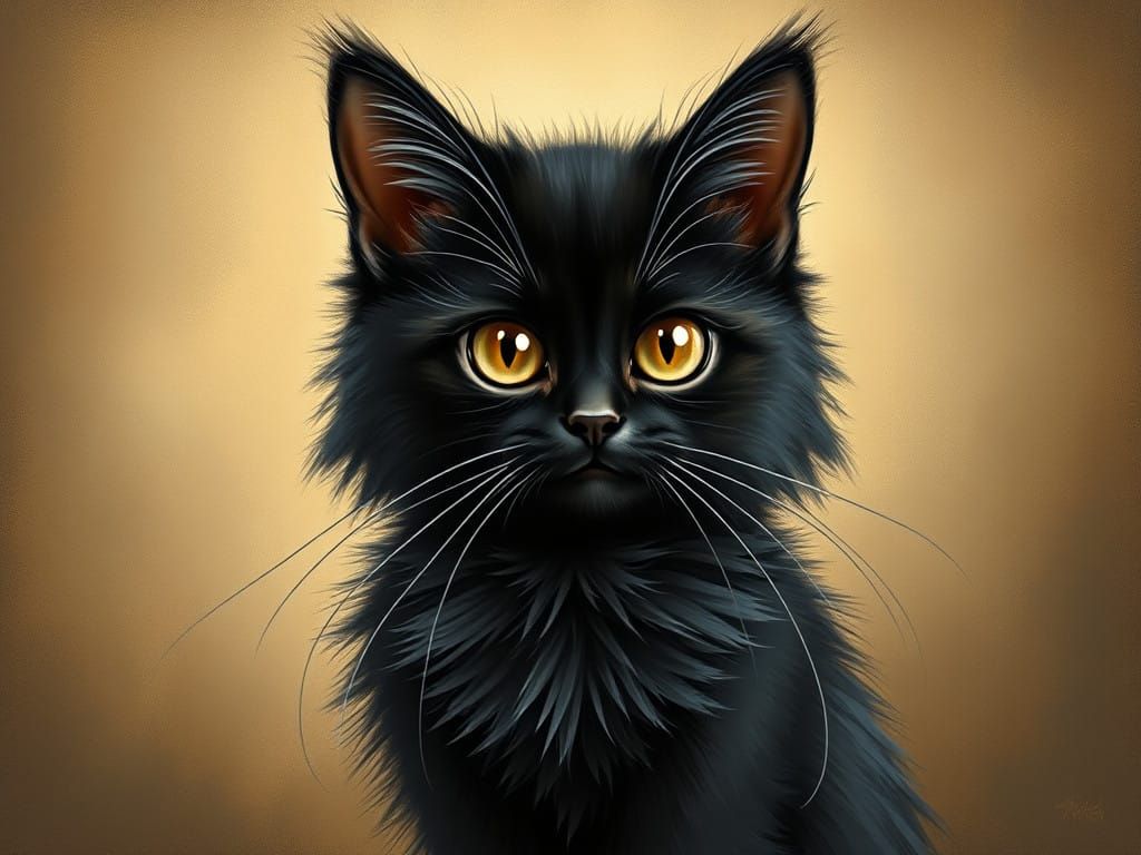 Whimsical Cyberpunk Feline Portrait