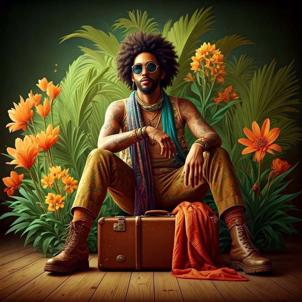 Urban Nomad in Vibrant Spring Setting