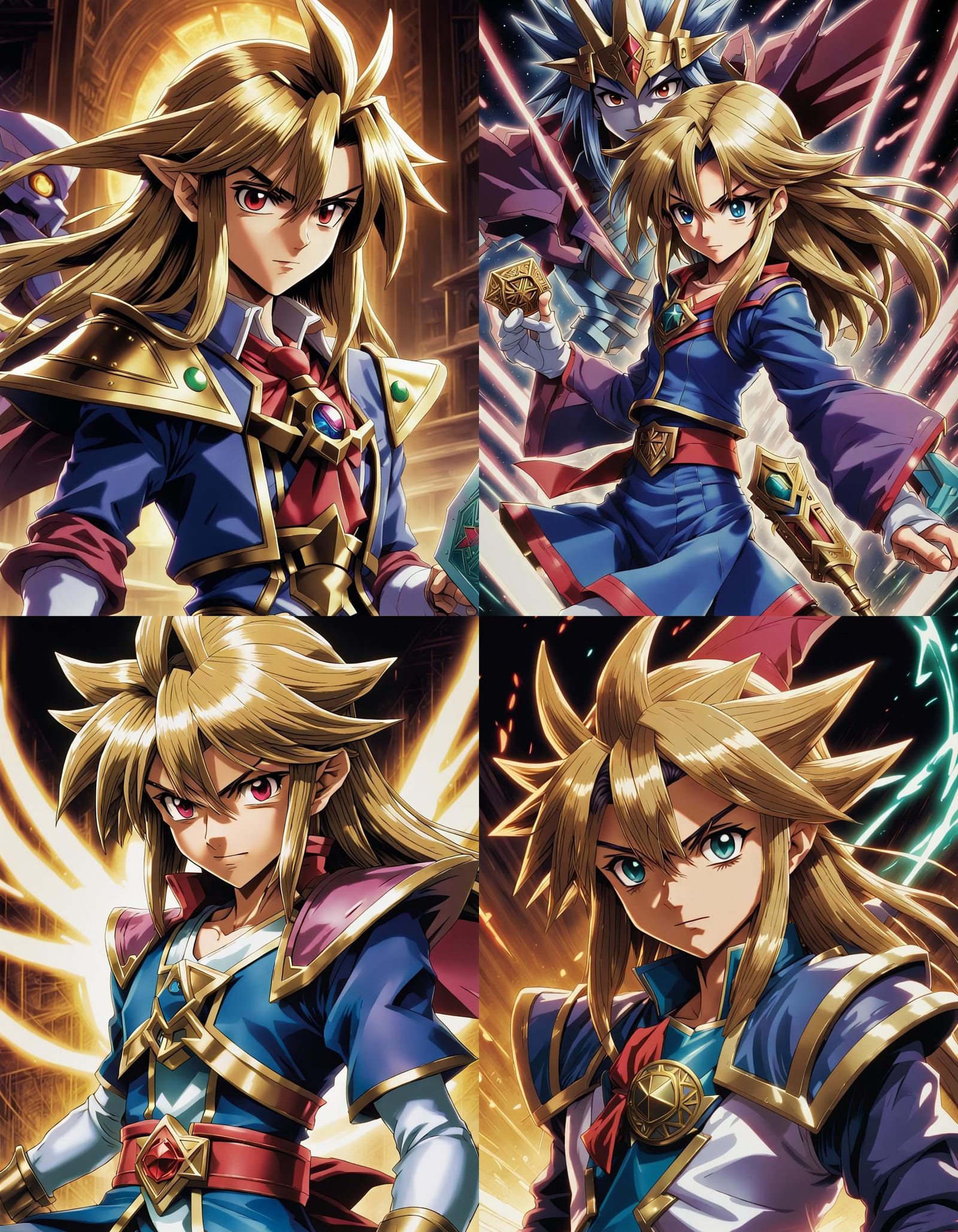 Yu-Gi-Oh! and Zelda in Anime Style