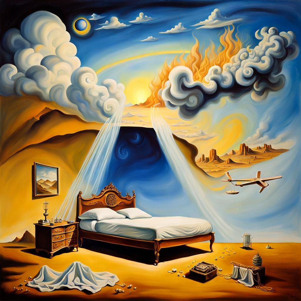 Surreal Melting Landscape in Sunlight, Dali Style