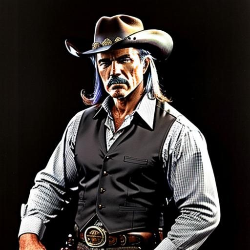 Mysterious Cowboy in Saloon: Charcoal Art