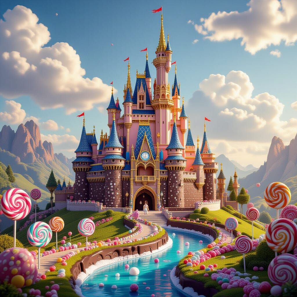 Chocolate and Gingerbread Castle on Candy Hill