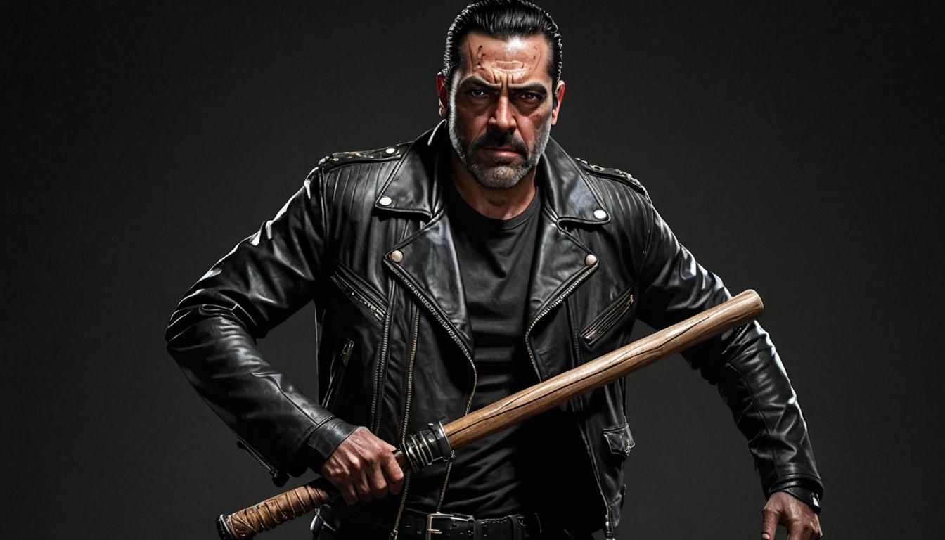Negan with Lucille: 3D Rendered Portrait