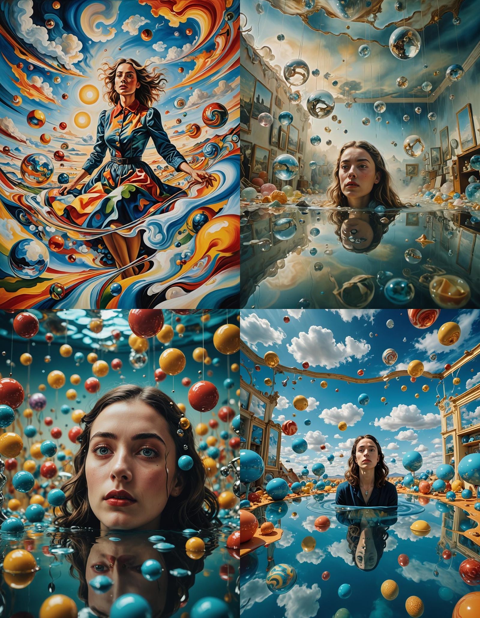 Surreal Dreamscape with Floating Objects