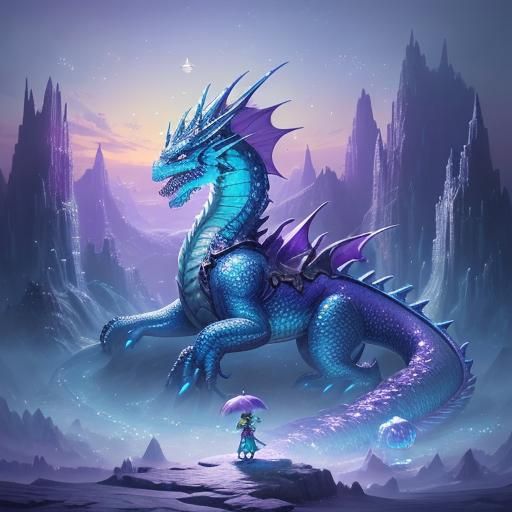 Girl, Dog and Bubble Dragon in Candy Land