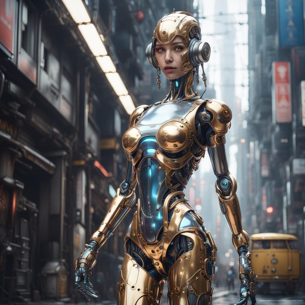 Robot Woman in Hajime Sorayama Style