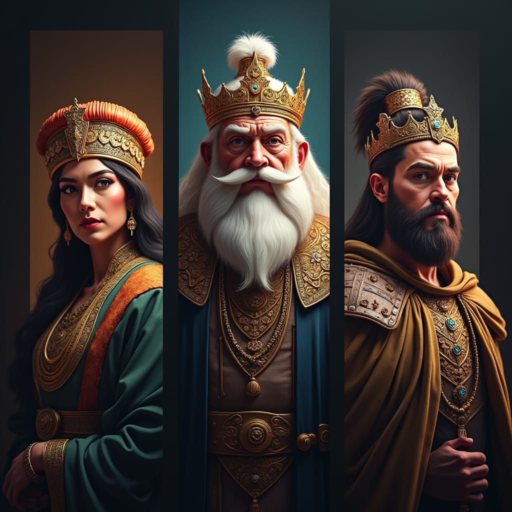 Legendary Portraits of Iconic Figures in Detailed Matte Pain...