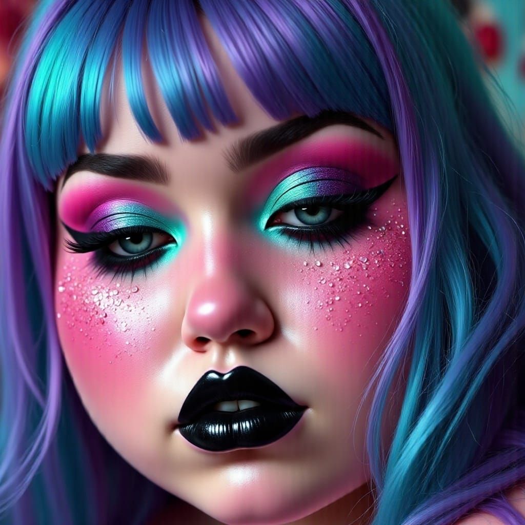 Vibrant Goddess of Bright Colors in Glittering Aura