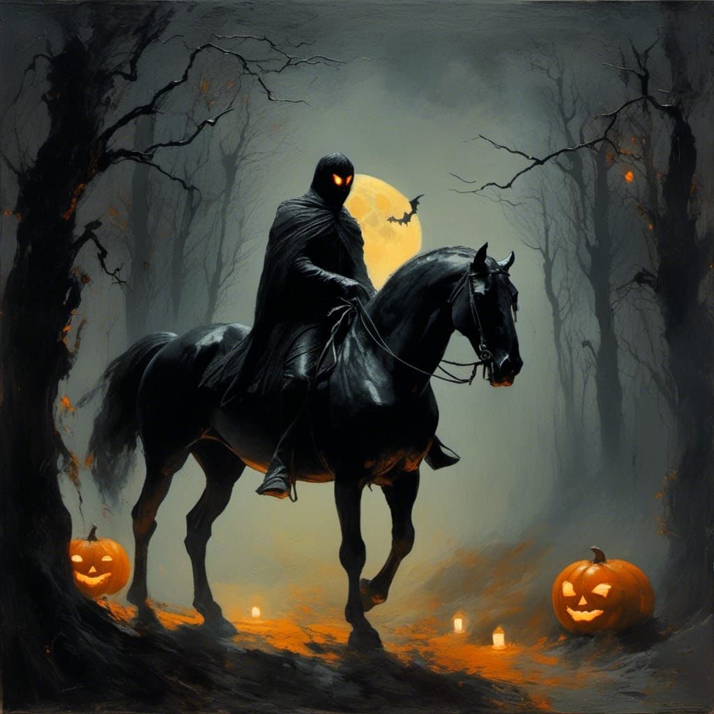 Headless Horseman Rides in Moonlight: Dark Romantic Realism