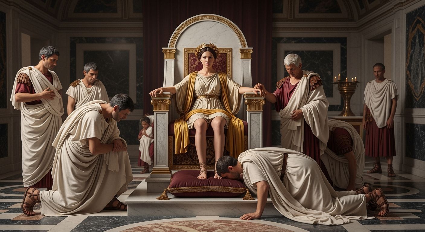 Empress Messalina on a Throne in Ancient Rome