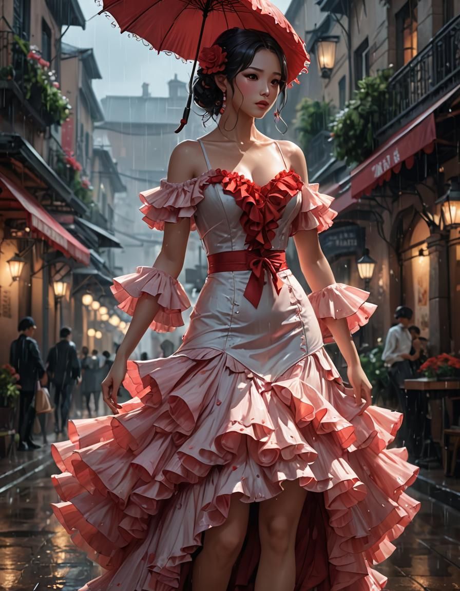 Fur Flamenco in Rainy Day Anime Style