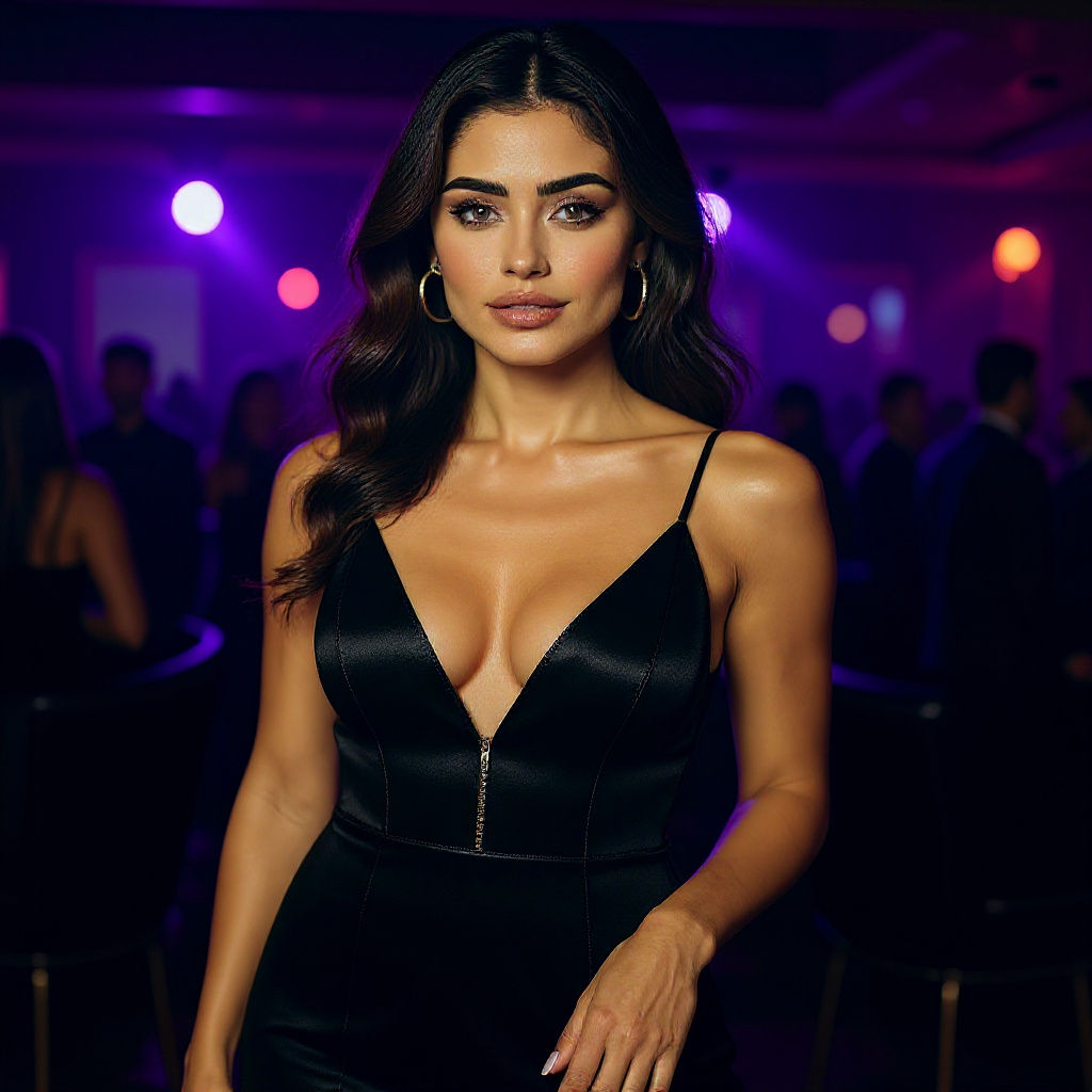 Realistic Young Woman Portrait in Vogue Style