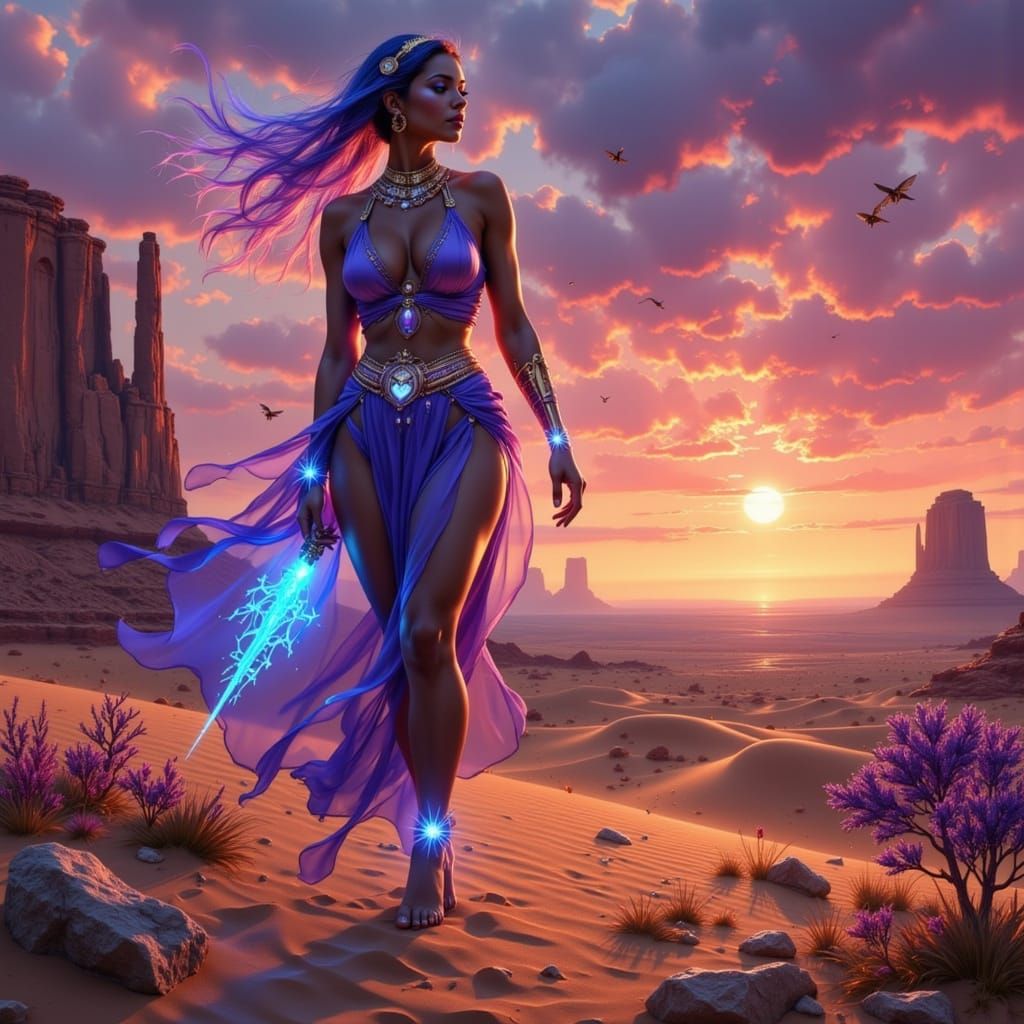 Alien Desert Wanderer with Cybernetic Implants