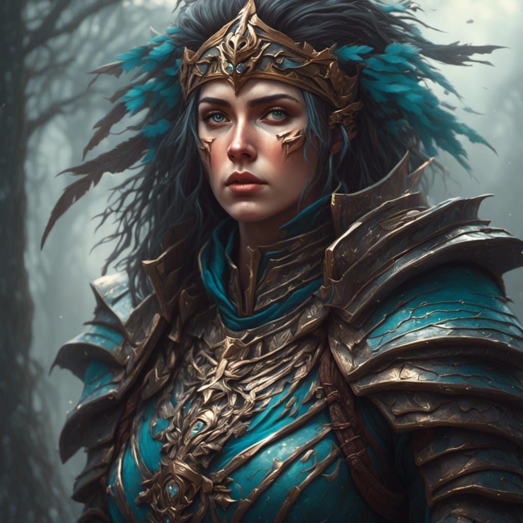 Fantasy Wind Warrior Portrait