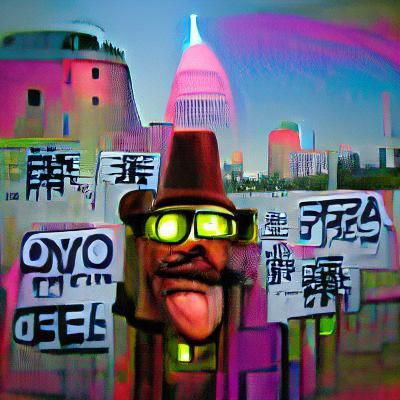 Sir Nose in Cyberpunk Cityscape with Neon Lights