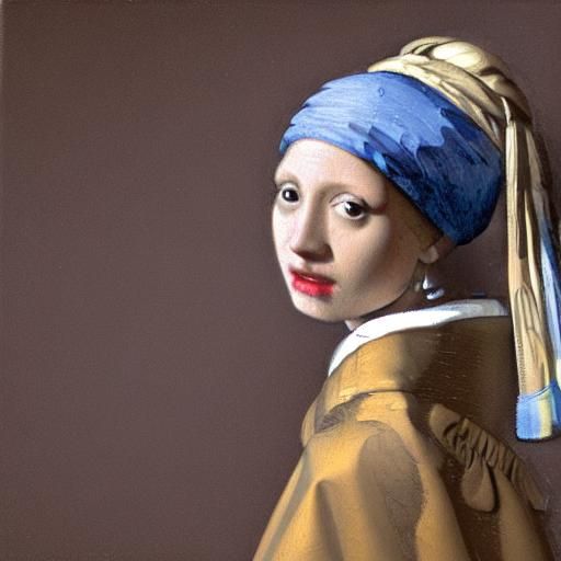 Baroque Girl with Pearl Earring Portrait