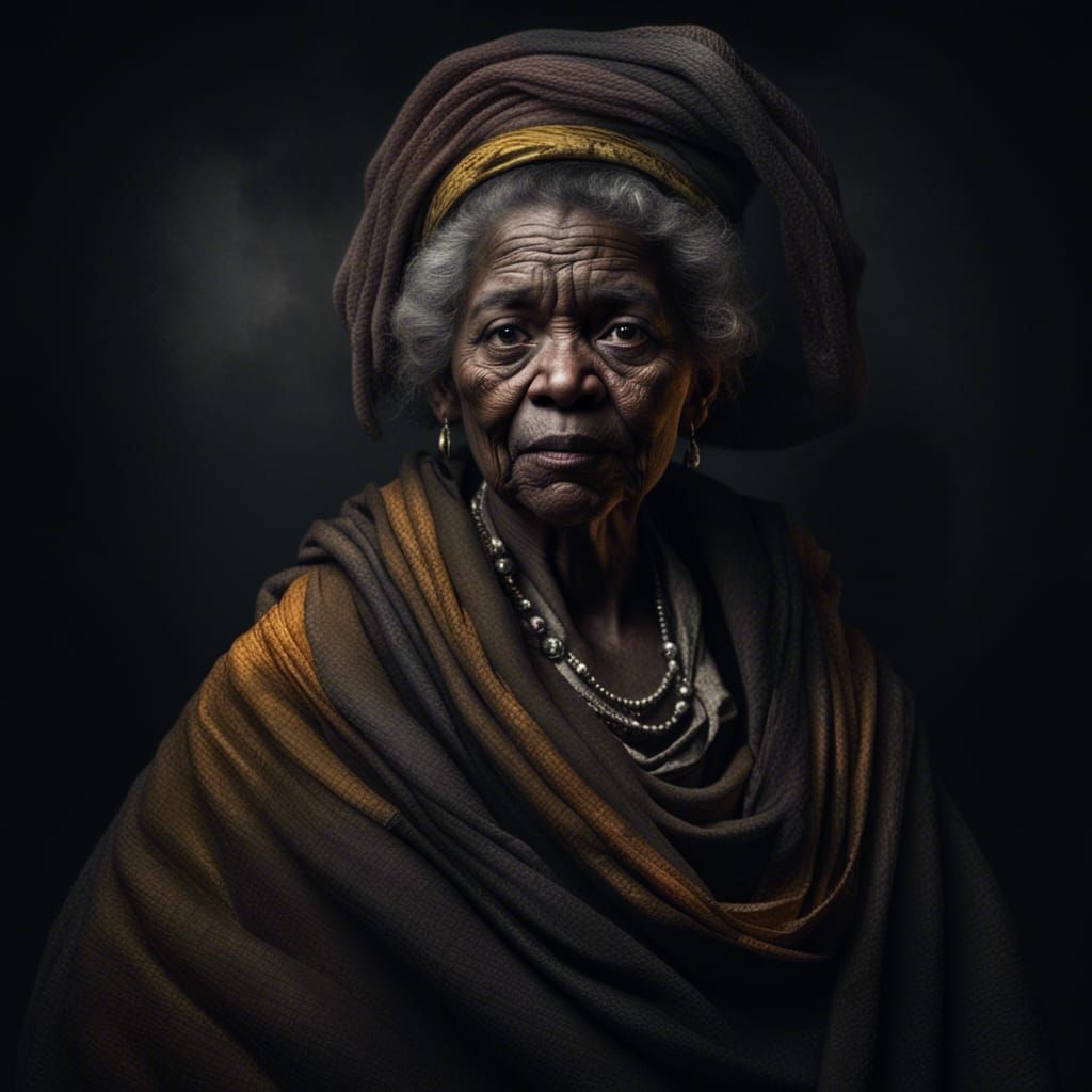 Powerful Portrait in the Style of Rembrandt