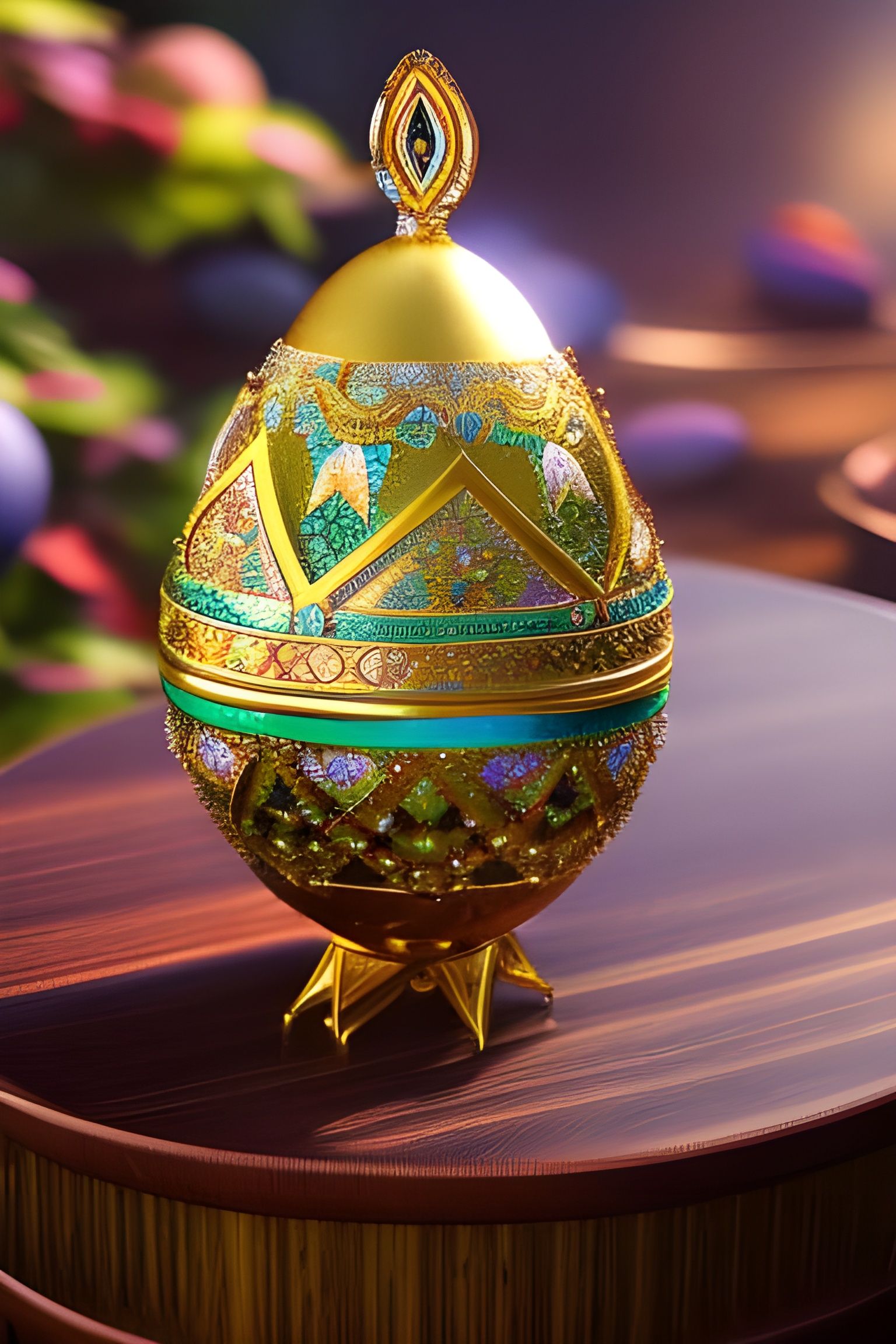 Beautiful Jeweled Faberge Egg in Art Deco Style