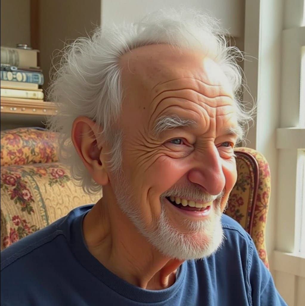 Expressive Oil Painting of a 96-Year-Old Man