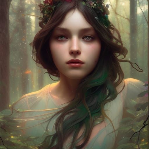 Enchanted Forest Portrait in Hyperdetailed Style